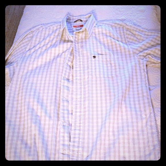 Brown and white Mossimo button up dress shirt. - Picture 1 of 4